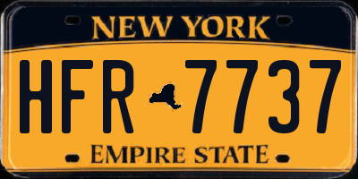NY license plate HFR7737