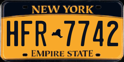 NY license plate HFR7742