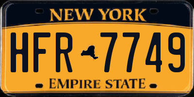 NY license plate HFR7749