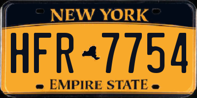 NY license plate HFR7754