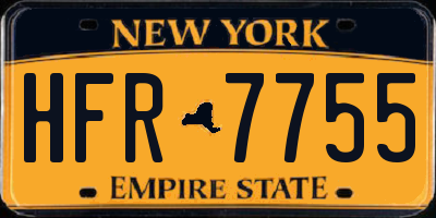 NY license plate HFR7755