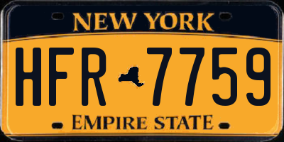 NY license plate HFR7759