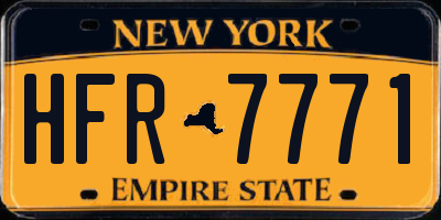 NY license plate HFR7771
