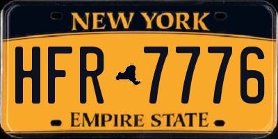 NY license plate HFR7776