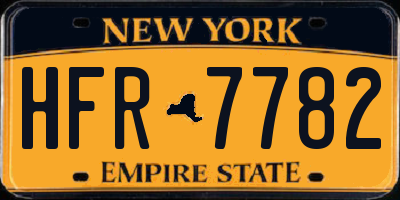 NY license plate HFR7782