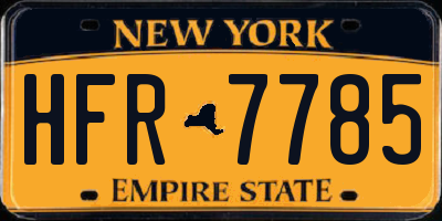 NY license plate HFR7785