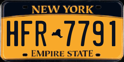 NY license plate HFR7791