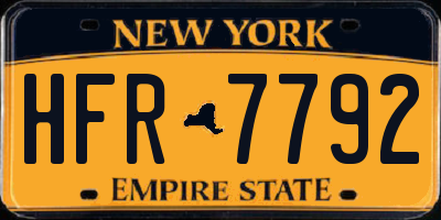 NY license plate HFR7792