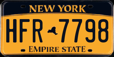 NY license plate HFR7798