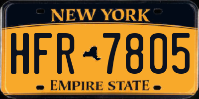 NY license plate HFR7805
