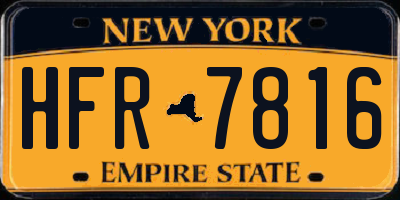 NY license plate HFR7816