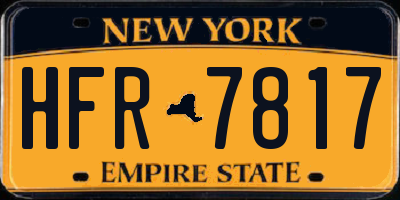 NY license plate HFR7817