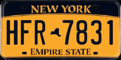 NY license plate HFR7831