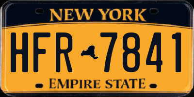 NY license plate HFR7841
