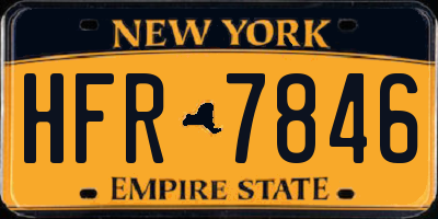 NY license plate HFR7846