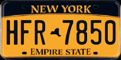 NY license plate HFR7850