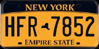 NY license plate HFR7852