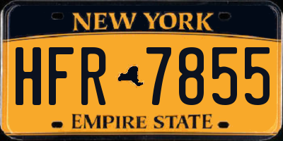 NY license plate HFR7855