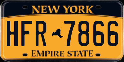 NY license plate HFR7866