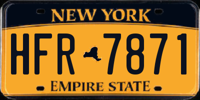 NY license plate HFR7871
