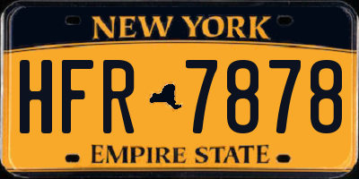 NY license plate HFR7878