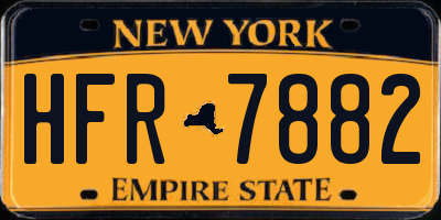 NY license plate HFR7882