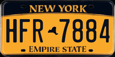 NY license plate HFR7884