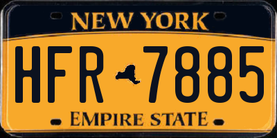 NY license plate HFR7885