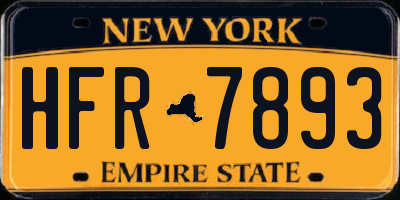 NY license plate HFR7893