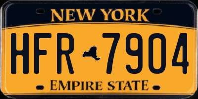NY license plate HFR7904
