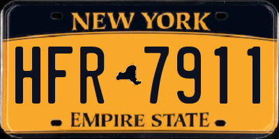 NY license plate HFR7911