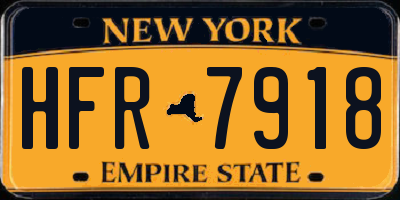 NY license plate HFR7918