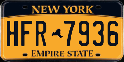 NY license plate HFR7936