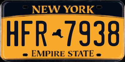 NY license plate HFR7938