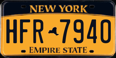 NY license plate HFR7940
