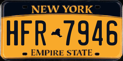 NY license plate HFR7946
