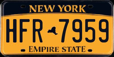 NY license plate HFR7959
