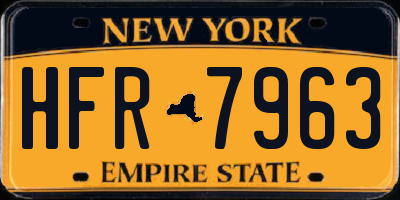 NY license plate HFR7963