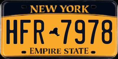 NY license plate HFR7978