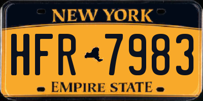 NY license plate HFR7983
