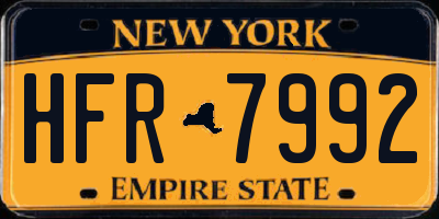 NY license plate HFR7992