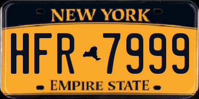 NY license plate HFR7999
