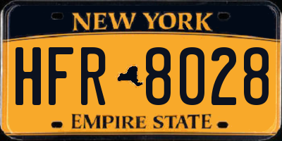 NY license plate HFR8028