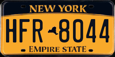 NY license plate HFR8044