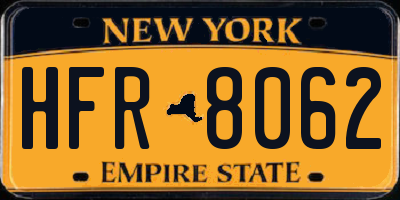 NY license plate HFR8062