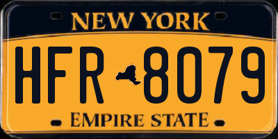 NY license plate HFR8079