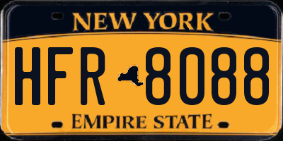 NY license plate HFR8088
