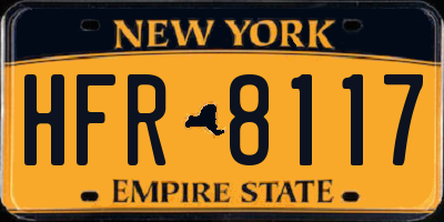 NY license plate HFR8117