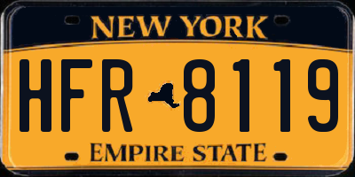 NY license plate HFR8119
