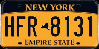 NY license plate HFR8131